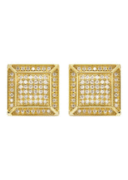 14K Yellow Gold Diamond Earrings For Men | 0.35 Carats | 3.62 Grams