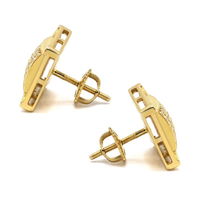 14K Yellow Gold Diamond Earrings For Men | 0.35 Carats | 3.62 Grams