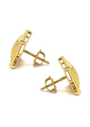 14K Yellow Gold Diamond Earrings For Men | 0.35 Carats | 3.62 Grams