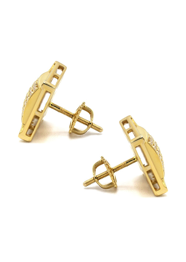 14K Yellow Gold Diamond Earrings For Men | 0.35 Carats | 3.62 Grams