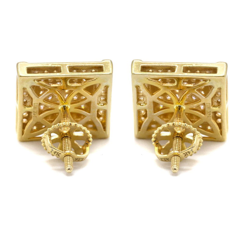 14K Yellow Gold Diamond Earrings For Men | 0.35 Carats | 3.62 Grams