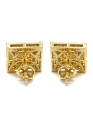 14K Yellow Gold Diamond Earrings For Men | 0.35 Carats | 3.62 Grams