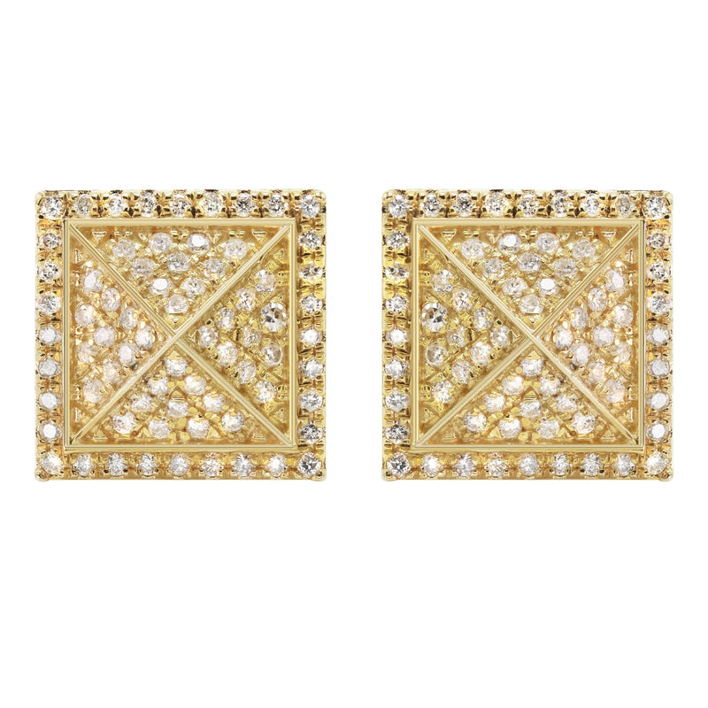 14K Yellow Gold Diamond Earrings For Men | 0.35 Carats | 2.7 Grams