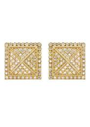 14K Yellow Gold Diamond Earrings For Men | 0.35 Carats | 2.7 Grams