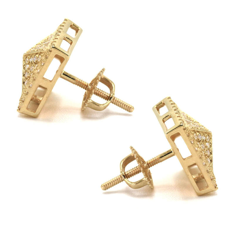 14K Yellow Gold Diamond Earrings For Men | 0.35 Carats | 2.7 Grams