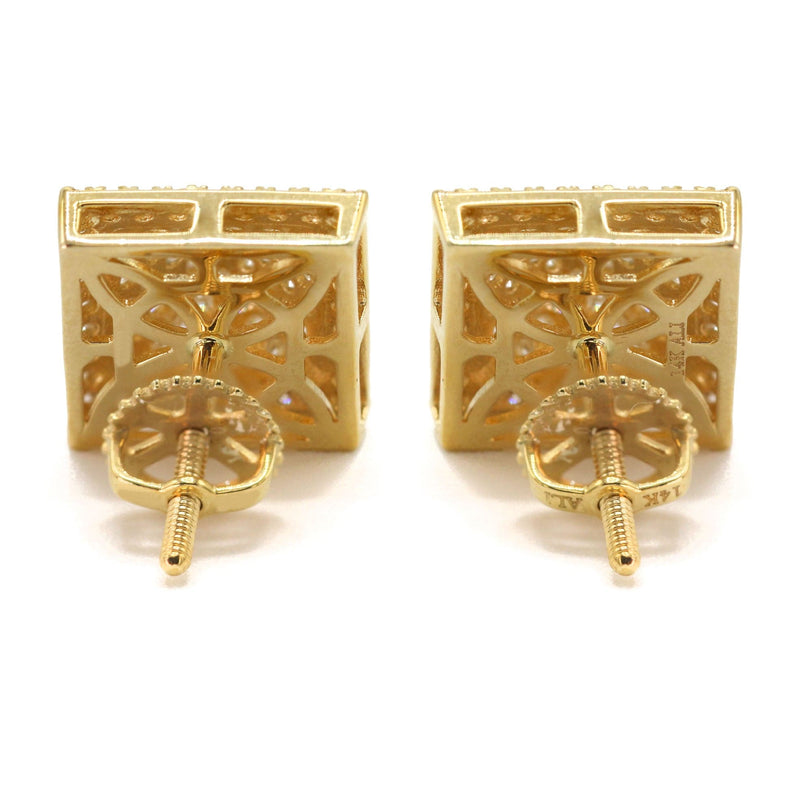 14K Yellow Gold Diamond Earrings For Men | 0.35 Carats | 2.7 Grams