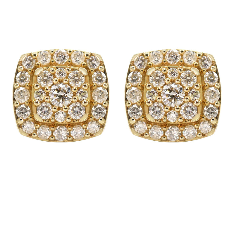 14K Yellow Gold Diamond Earrings For Men | 1 Carats | 3.43 Grams