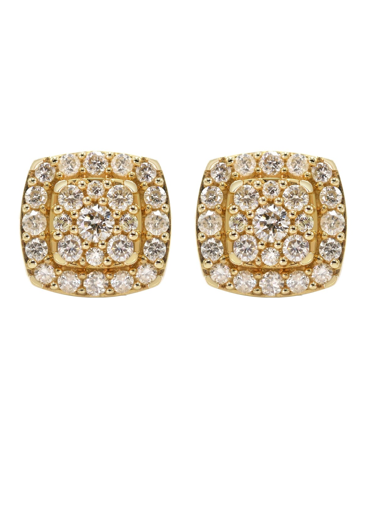 14K Yellow Gold Diamond Earrings For Men | 1 Carats | 3.43 Grams