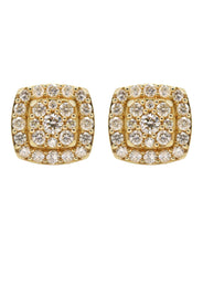 14K Yellow Gold Diamond Earrings For Men | 1 Carats | 3.43 Grams