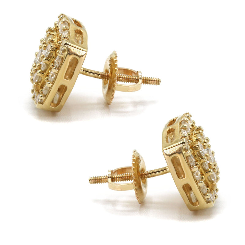 14K Yellow Gold Diamond Earrings For Men | 1 Carats | 3.43 Grams