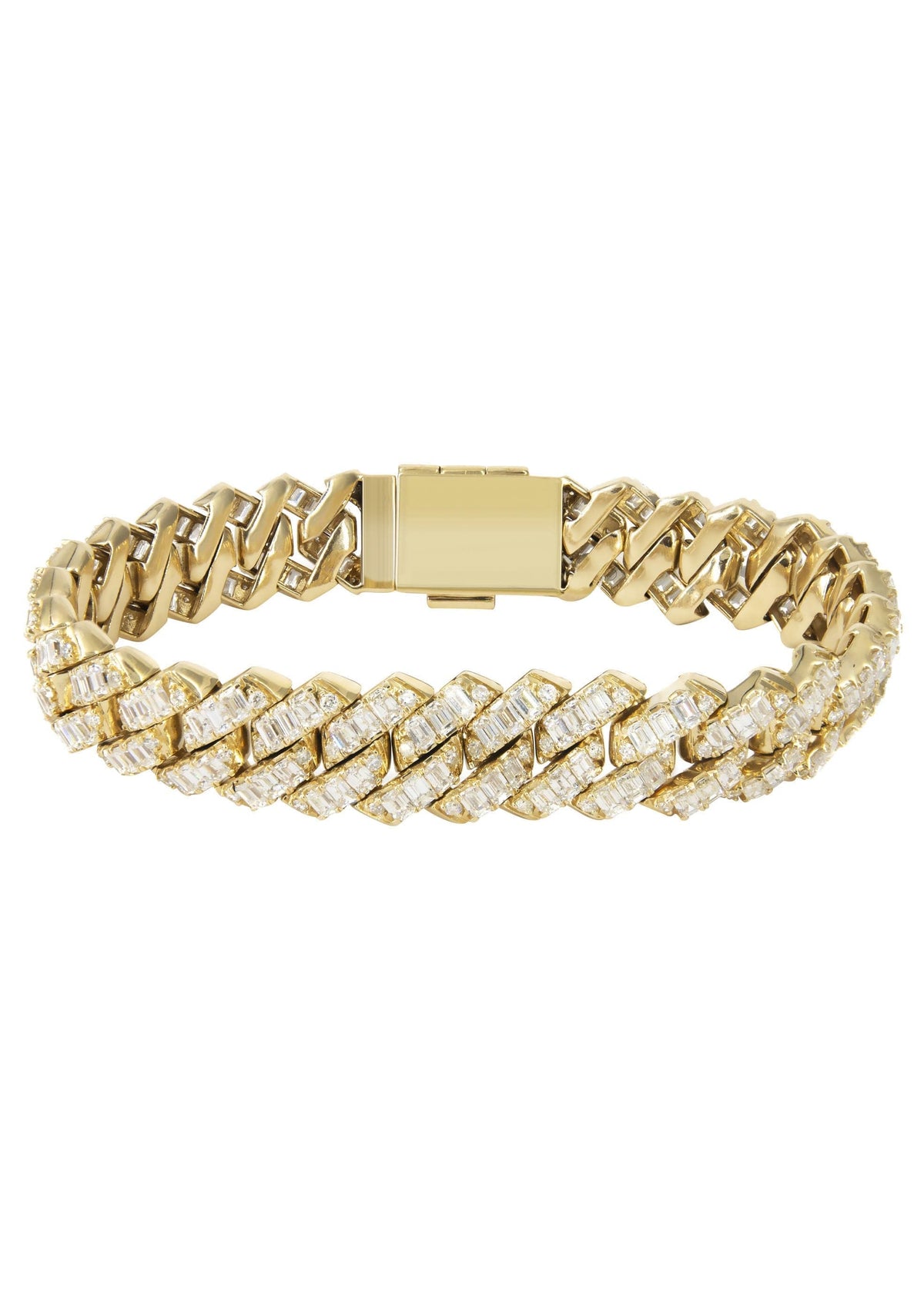 14K Iced Out Baguette Diamond Miami Cuban Link Bracelet | 66.28 Grams | 21.45 Carats