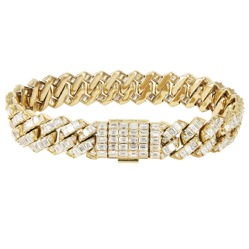 14K Iced Out Baguette Diamond Miami Cuban Link Bracelet | 66.28 Grams | 21.45 Carats