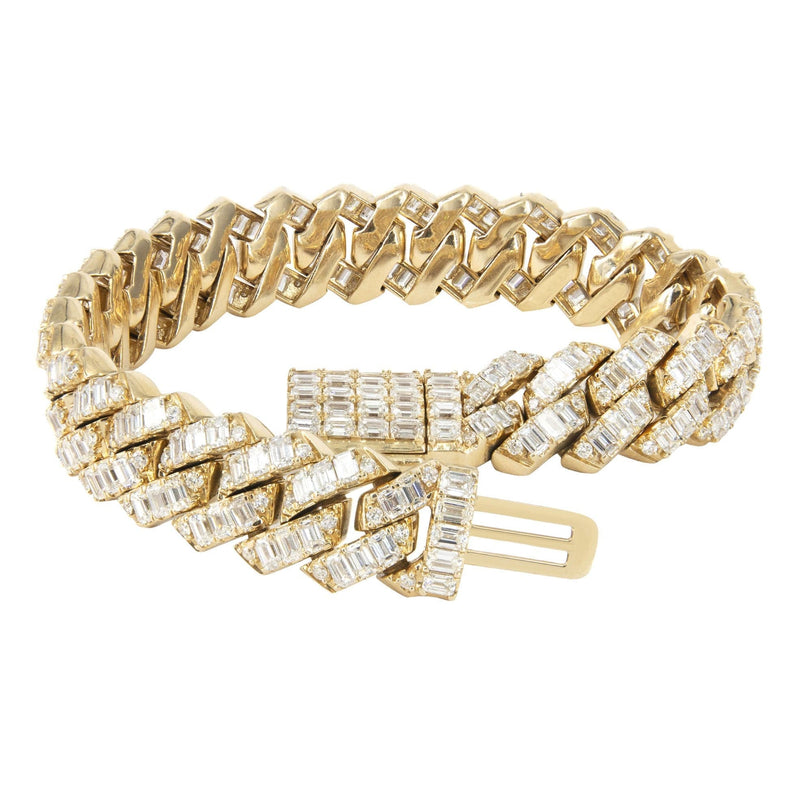 14K Iced Out Baguette Diamond Miami Cuban Link Bracelet | 66.28 Grams | 21.45 Carats