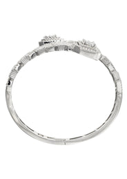 14K White Gold Cluster Diamond Bangle  | 36.35 Grams | 4.8 Carats