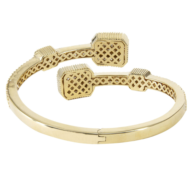 14K Yellow Gold Diamond Baguette Bangle Bracelet | 30.16 Grams | 3.8 Carats