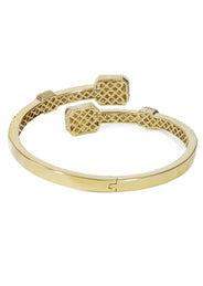 14K Yellow Gold Diamond Baguette Bangle Bracelet | 29 Grams | 3.29 Carats