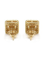 14K Yellow Gold Diamond Baguette Earrings For Men | 0.96 Carats | 4.51 Grams