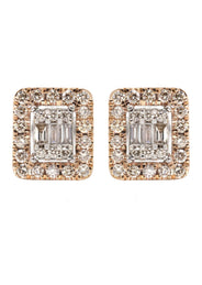 14K Yellow Gold Diamond Baguette Earrings For Men | 0.95 Carats | 4.74 Grams