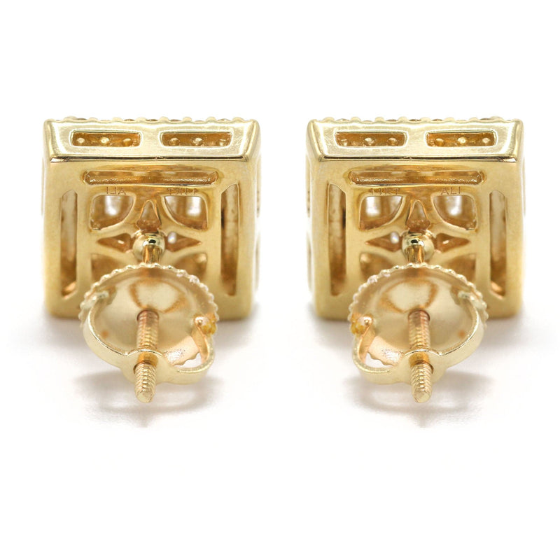 14K Yellow Gold Diamond Baguette Earrings For Men | 1.05 Carats | 4.23 Grams