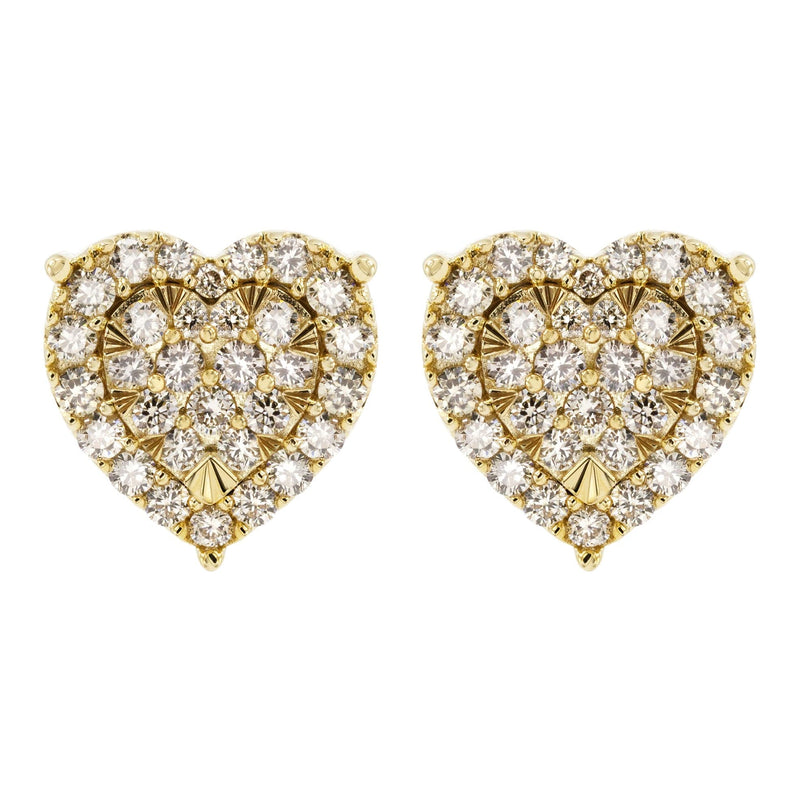 14K Yellow Gold Diamond Earrings For Men | 0.74 Carats | 3.34 Grams