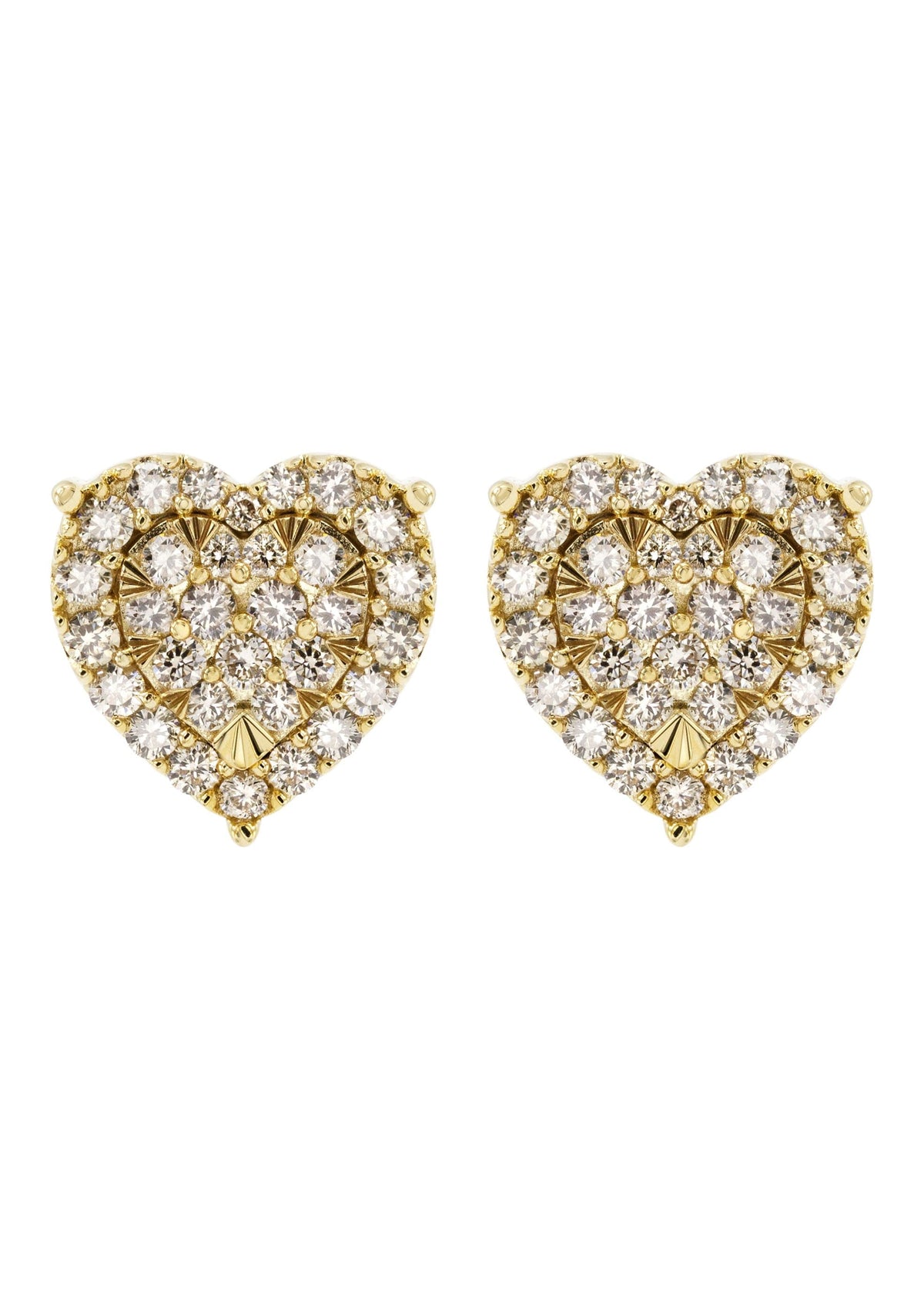 14K Yellow Gold Diamond Earrings For Men | 0.74 Carats | 3.34 Grams