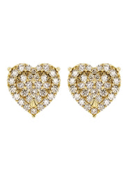 14K Yellow Gold Diamond Earrings For Men | 0.74 Carats | 3.34 Grams