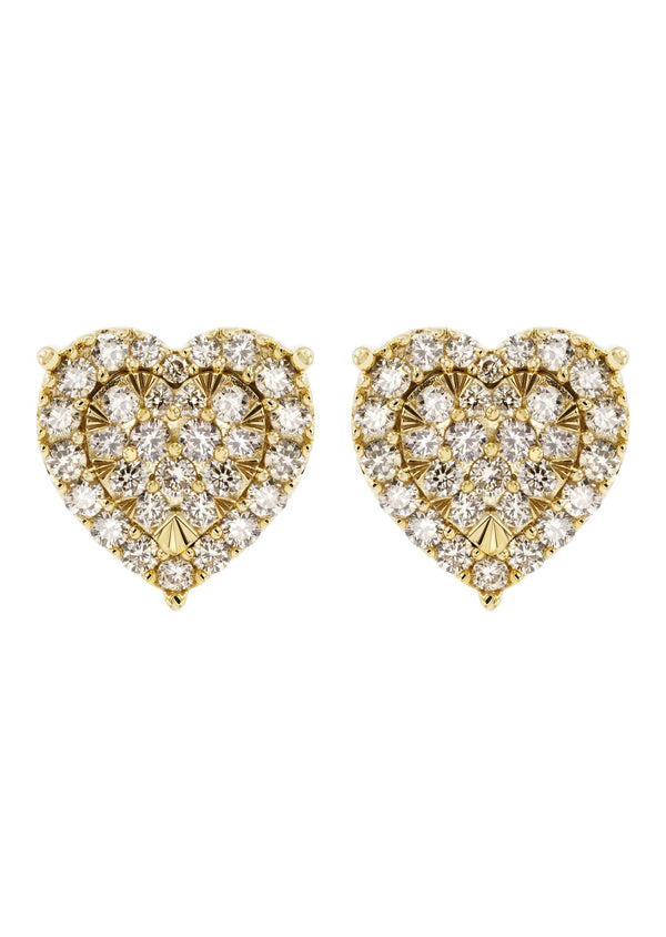 14K Yellow Gold Diamond Earrings For Men | 0.74 Carats | 3.34 Grams