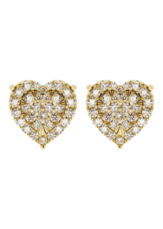 14K Yellow Gold Diamond Earrings For Men | 0.74 Carats | 3.34 Grams