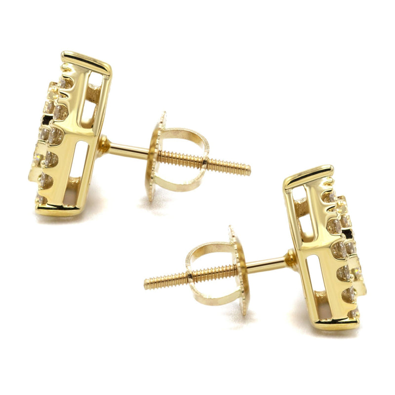 14K Yellow Gold Diamond Earrings For Men | 0.74 Carats | 3.34 Grams