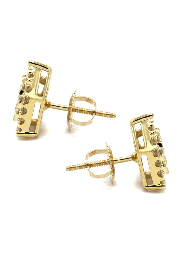 14K Yellow Gold Diamond Earrings For Men | 0.74 Carats | 3.34 Grams