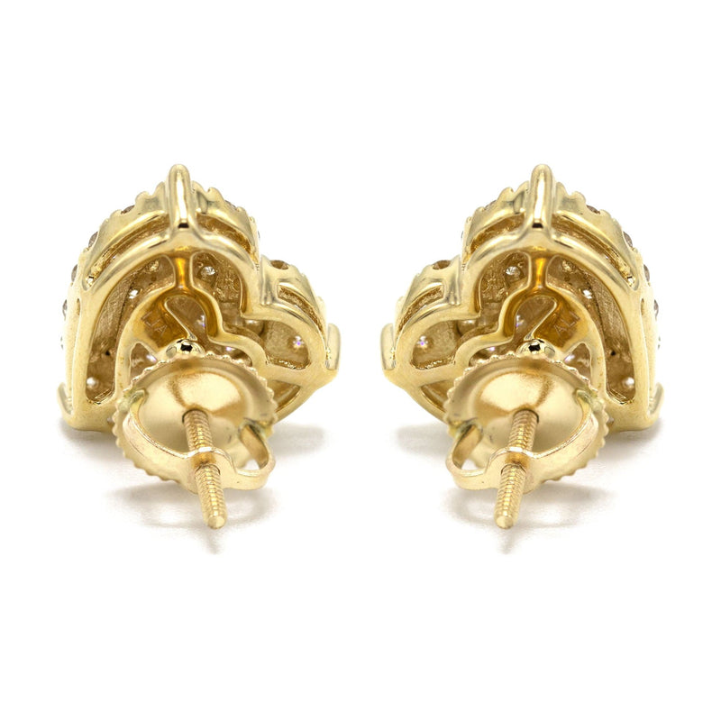 14K Yellow Gold Diamond Earrings For Men | 0.74 Carats | 3.34 Grams