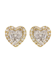14K Yellow Gold Diamond Baguette Earrings For Men | 0.52 Carats | 2.76 Grams