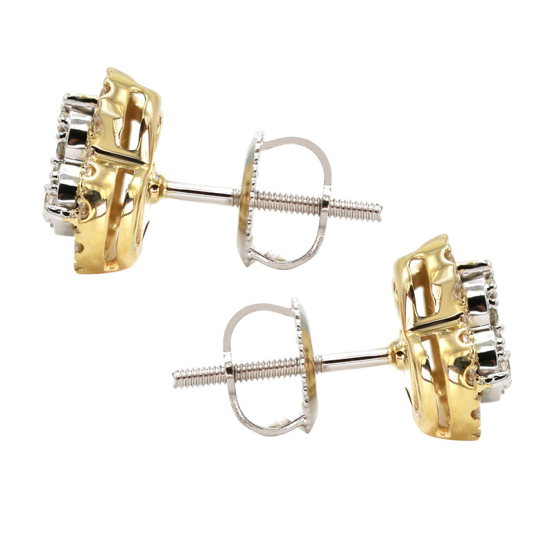 14K Yellow Gold Diamond Baguette Earrings For Men | 0.52 Carats | 2.76 Grams