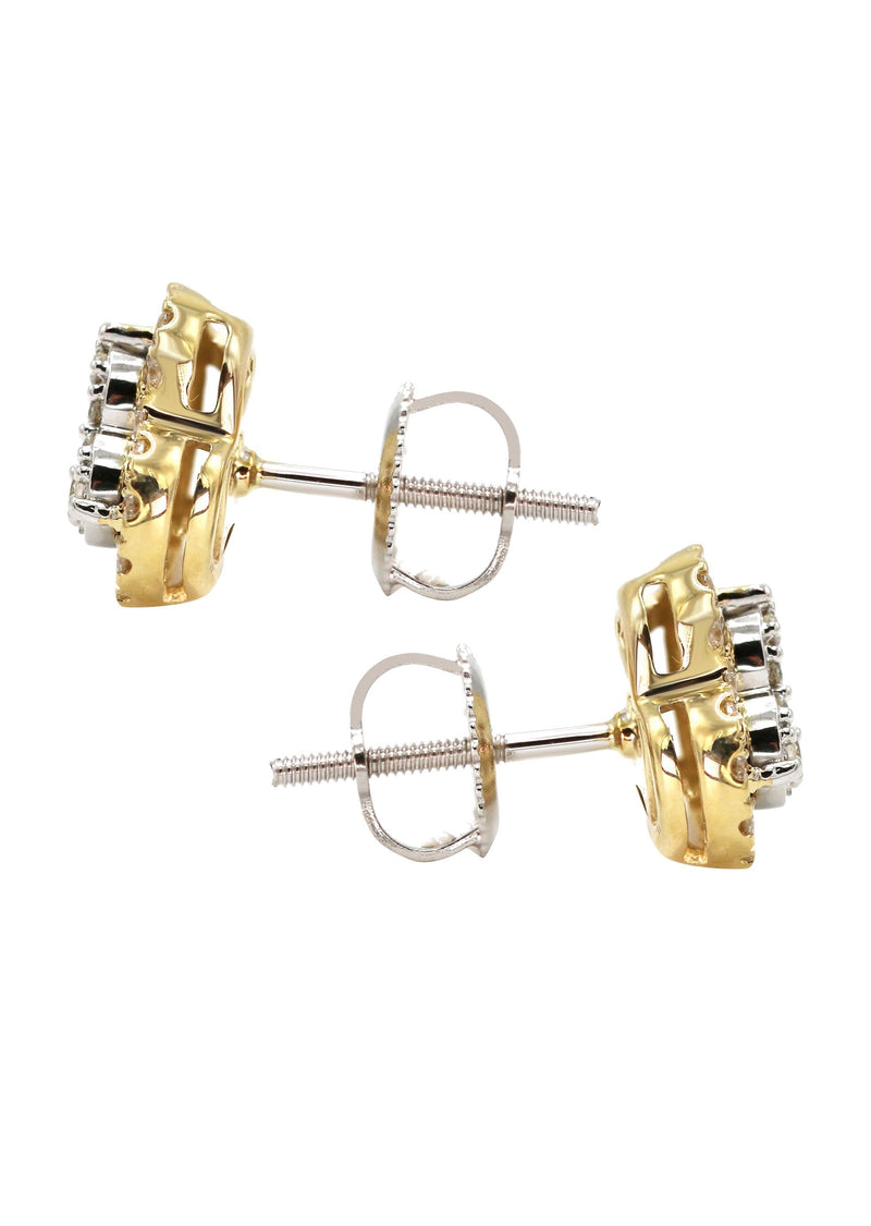 14K Yellow Gold Diamond Baguette Earrings For Men | 0.52 Carats | 2.76 Grams