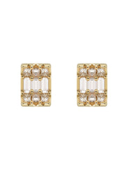 14K Yellow Gold Diamond Baguette Earrings For Men | 0.32 Carats | 1.29 Grams