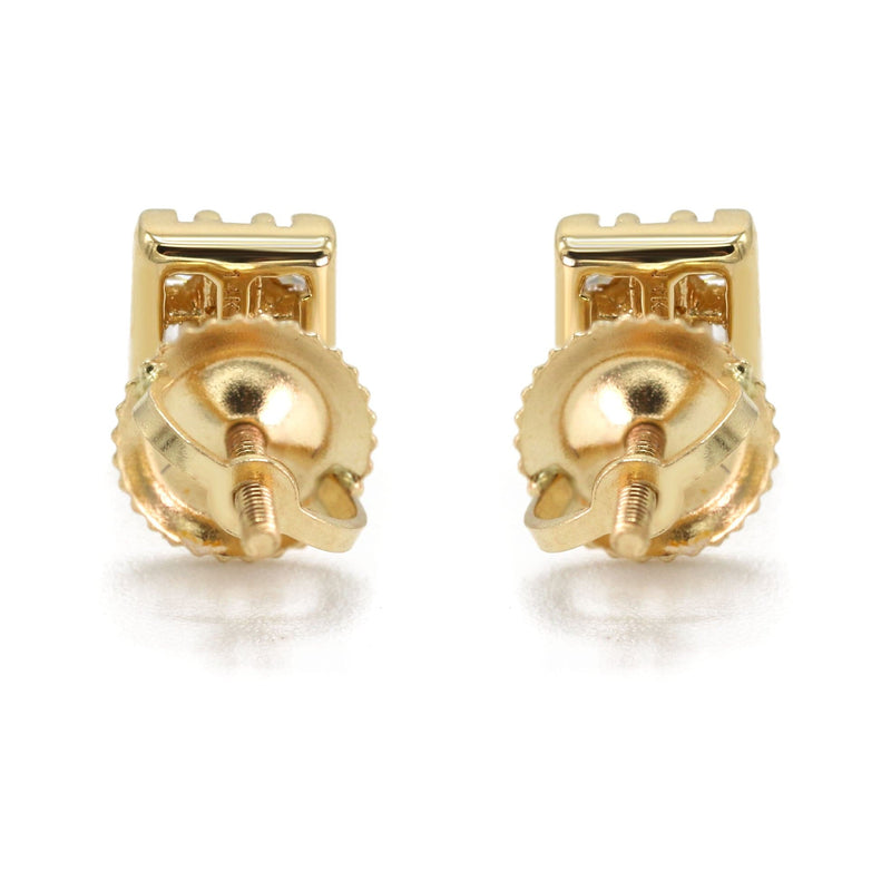 14K Yellow Gold Diamond Baguette Earrings For Men | 0.32 Carats | 1.29 Grams