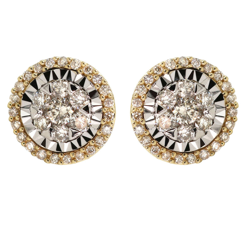 14K Yellow Gold Diamond Earrings For Men | 0.39 Carats | 2.14 Grams