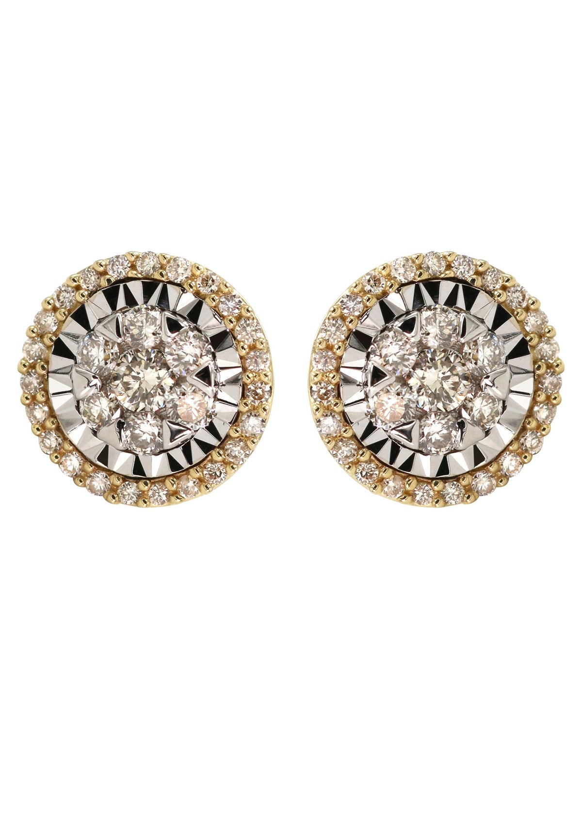 14K Yellow Gold Diamond Earrings For Men | 0.39 Carats | 2.14 Grams
