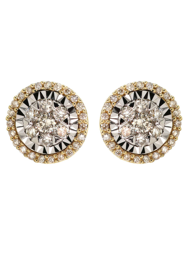 14K Yellow Gold Diamond Earrings For Men | 0.39 Carats | 2.14 Grams