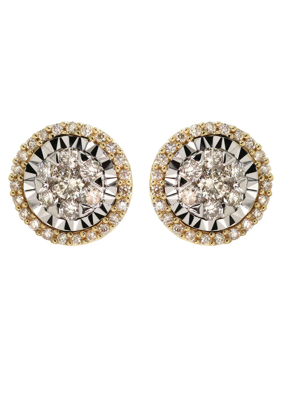 14K Yellow Gold Diamond Earrings For Men | 0.39 Carats | 2.14 Grams
