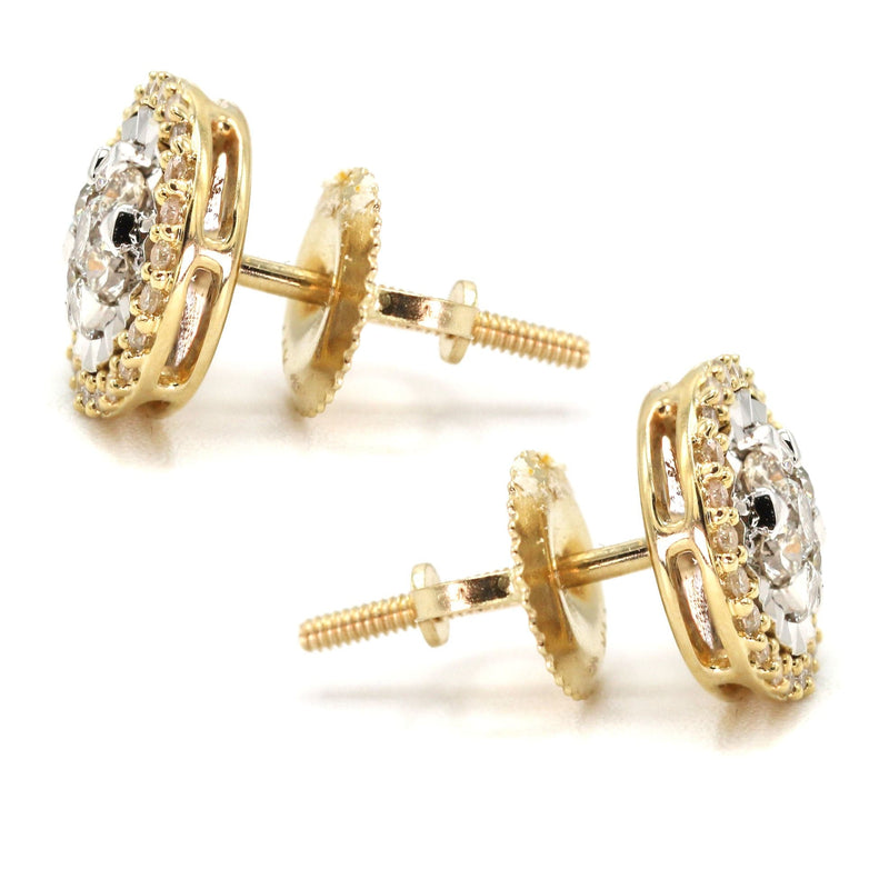14K Yellow Gold Diamond Earrings For Men | 0.39 Carats | 2.14 Grams