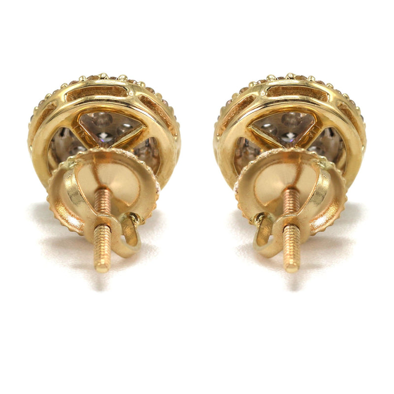 14K Yellow Gold Diamond Earrings For Men | 0.39 Carats | 2.14 Grams