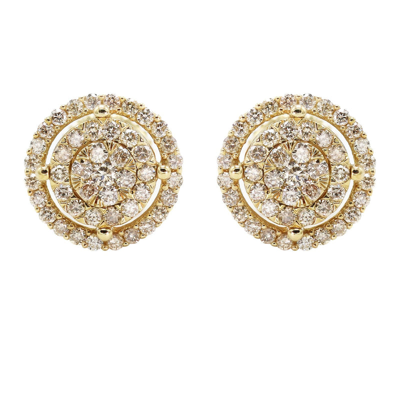 14K Yellow Gold Diamond Earrings For Men | 0.52 Carats | 2.35 Grams