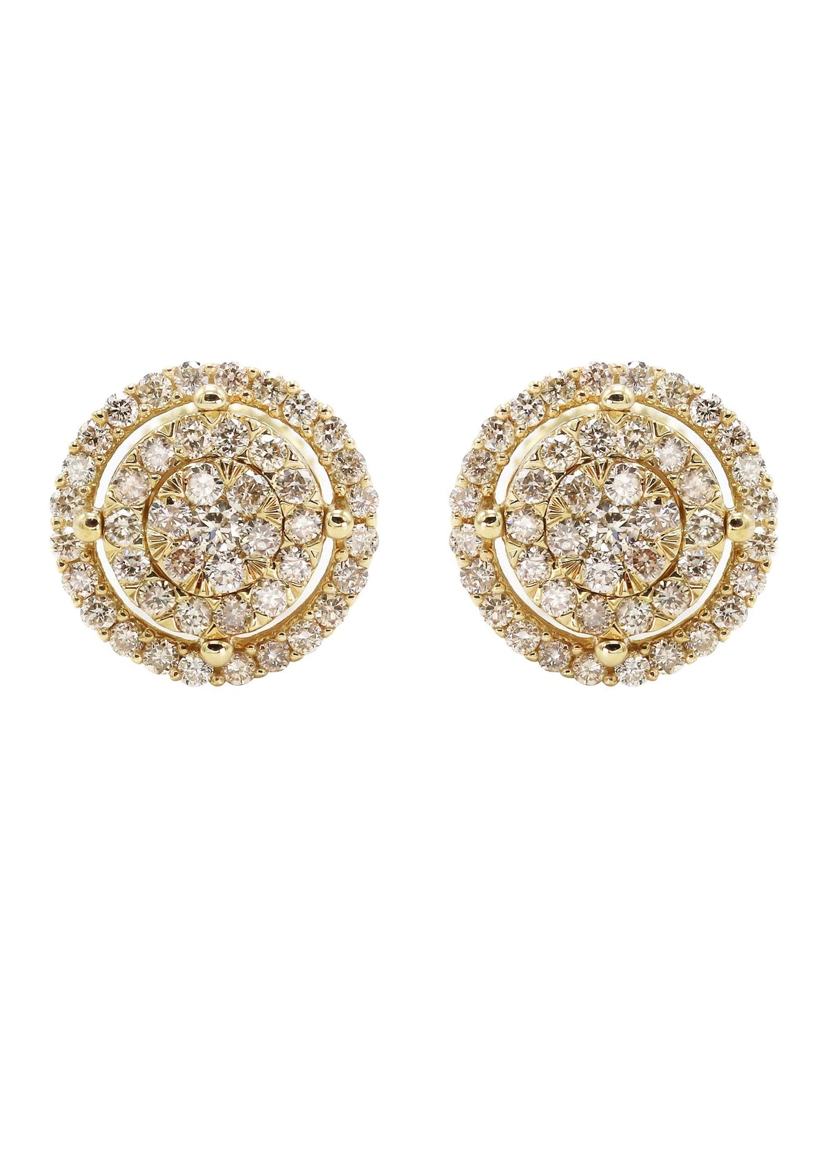 14K Yellow Gold Diamond Earrings For Men | 0.52 Carats | 2.35 Grams