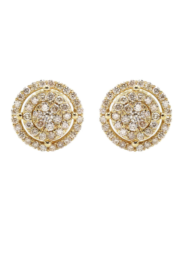 14K Yellow Gold Diamond Earrings For Men | 0.52 Carats | 2.35 Grams