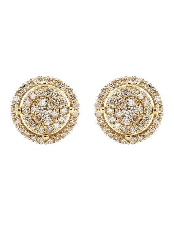 14K Yellow Gold Diamond Earrings For Men | 0.52 Carats | 2.35 Grams
