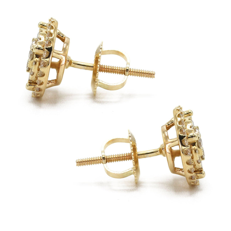 14K Yellow Gold Diamond Earrings For Men | 0.52 Carats | 2.35 Grams