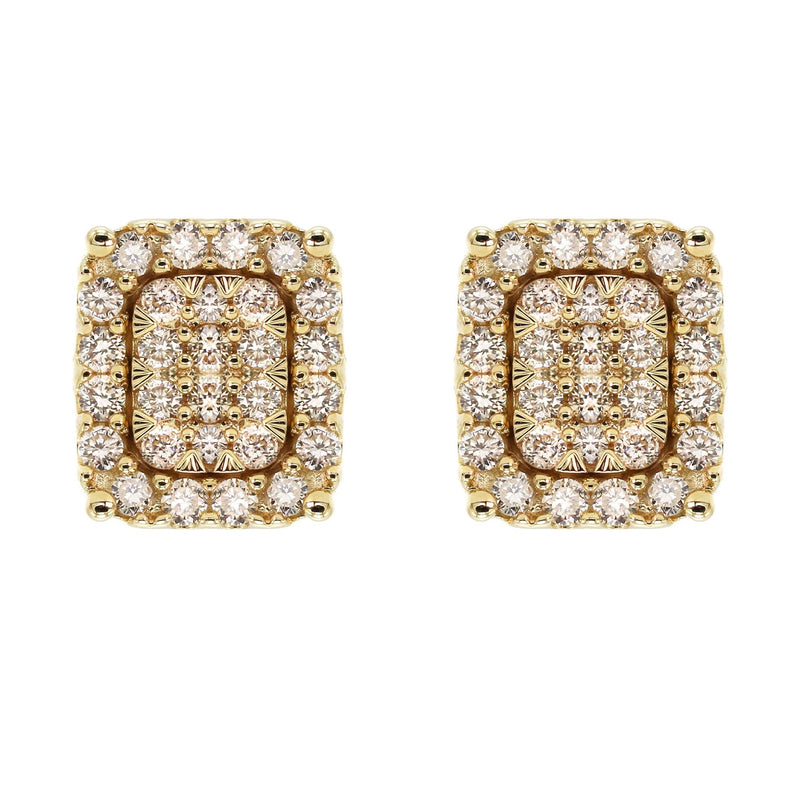 14K Yellow Gold Diamond Earrings For Men | 0.54 Carats | 2.86 Grams