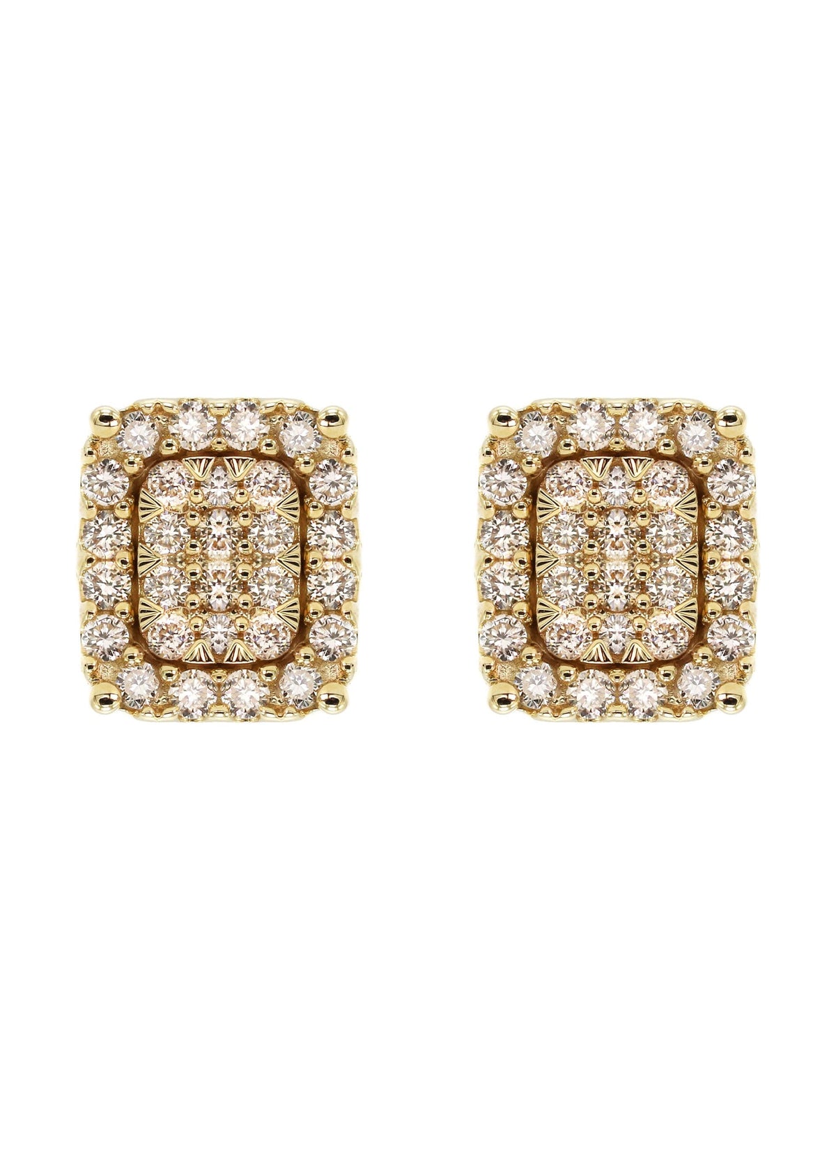 14K Yellow Gold Diamond Earrings For Men | 0.54 Carats | 2.86 Grams