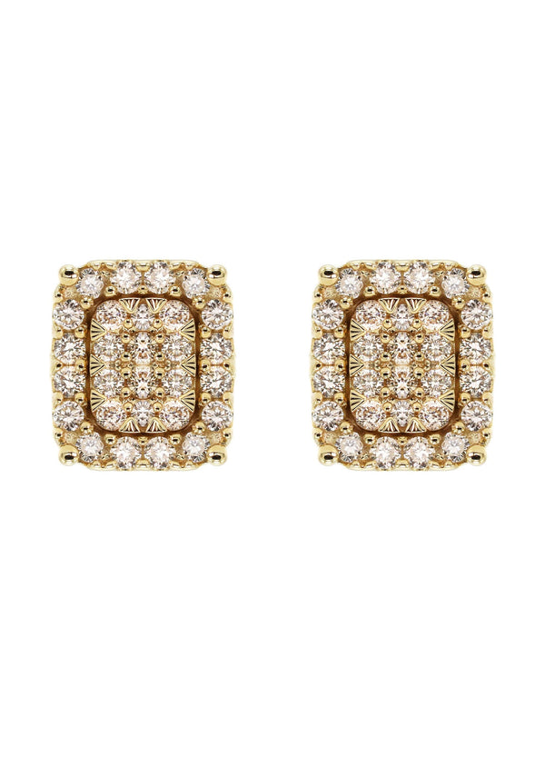 14K Yellow Gold Diamond Earrings For Men | 0.54 Carats | 2.86 Grams
